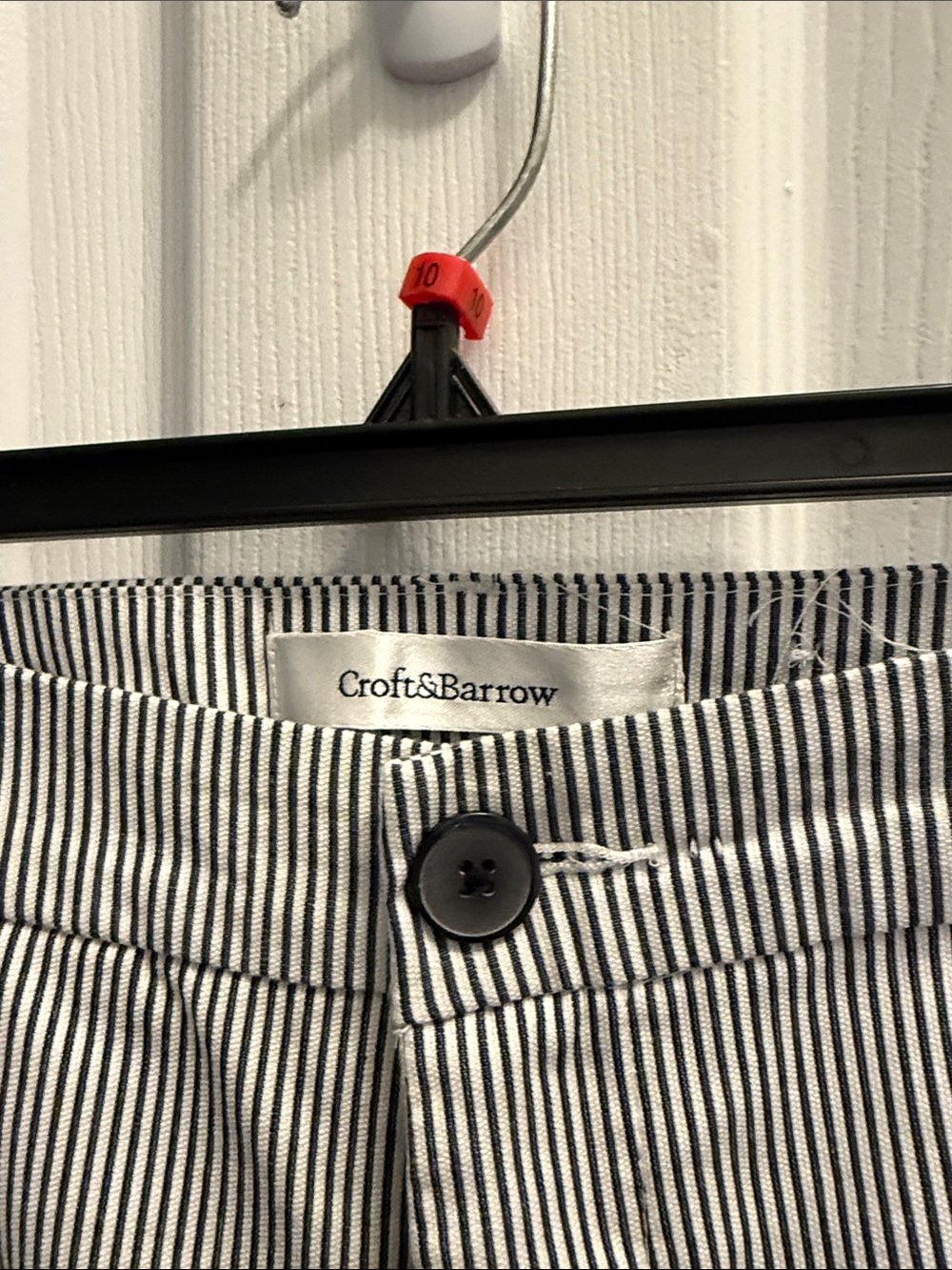 croft & barrow Black and White Pinstripe Bermuda Shorts - Picture 2 of 6